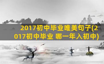 2017初中毕业唯美句子(2017初中毕业 哪一年入初中)